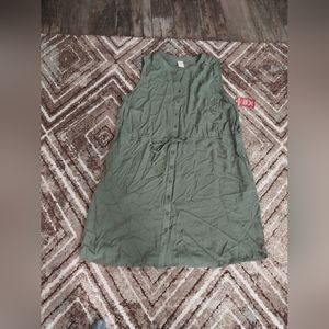 2x olive green button down dress